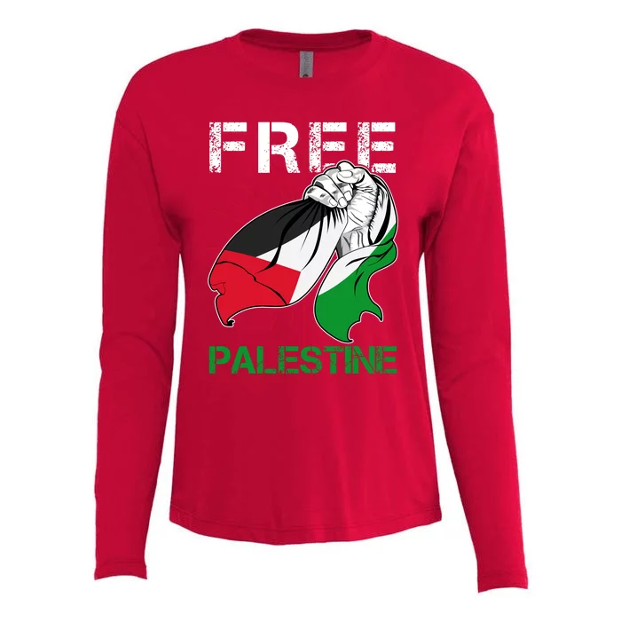 Free Palestine End War Support Palestine Womens Cotton Relaxed Long Sleeve T-Shirt