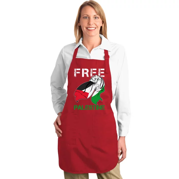 Free Palestine End War Support Palestine Full-Length Apron With Pocket