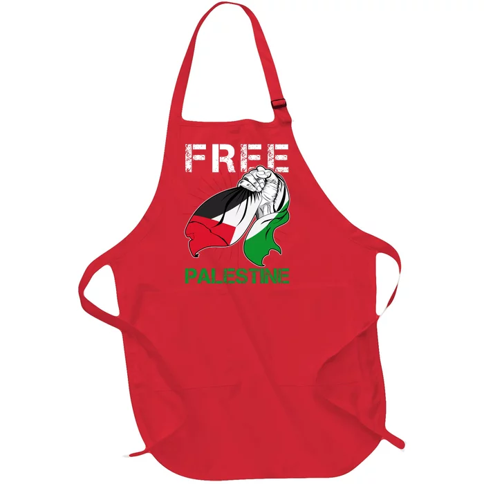 Free Palestine End War Support Palestine Full-Length Apron With Pocket