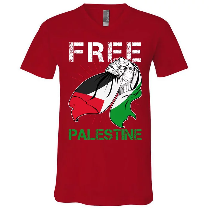 Free Palestine End War Support Palestine V-Neck T-Shirt