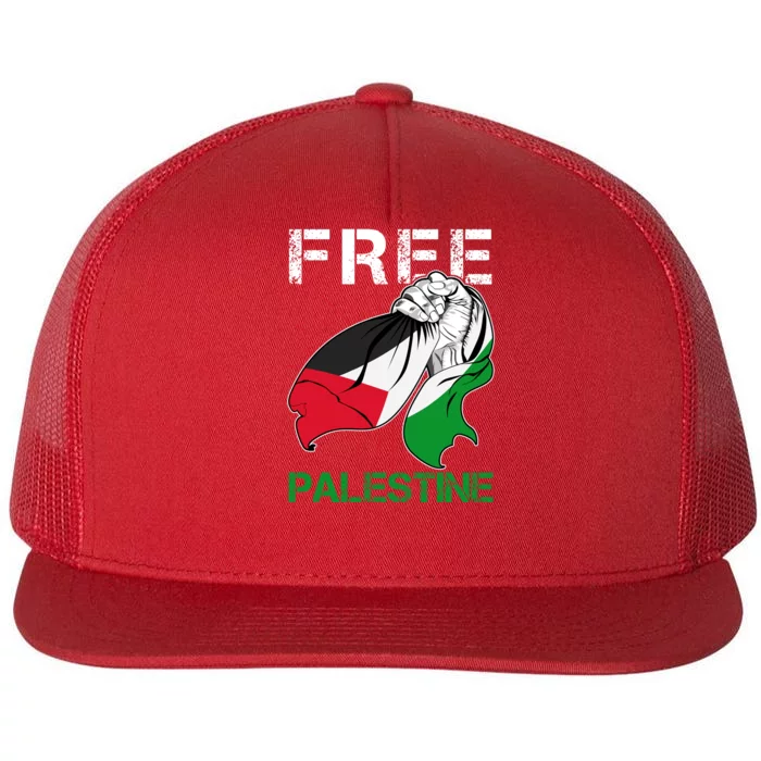 Free Palestine End War Support Palestine Flat Bill Trucker Hat