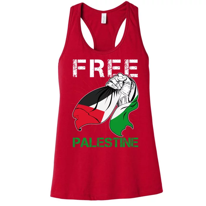 Free Palestine End War Support Palestine Women's Racerback Tank