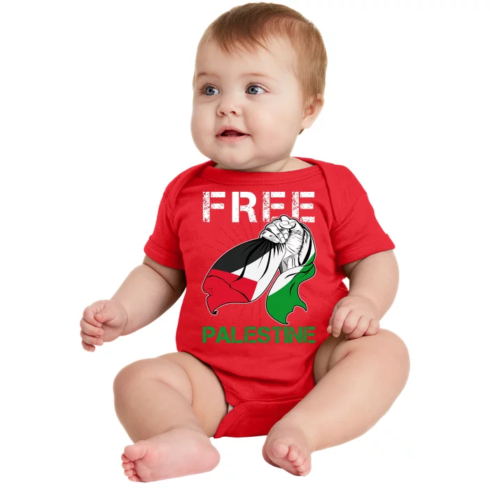 Free Palestine End War Support Palestine Baby Bodysuit