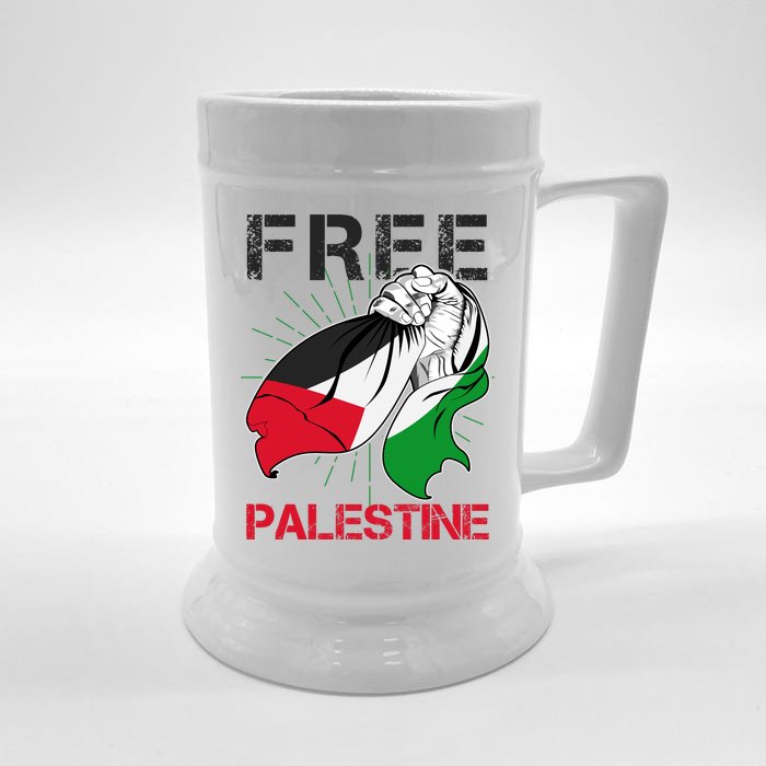 Free Palestine End War Support Palestine Front & Back Beer Stein