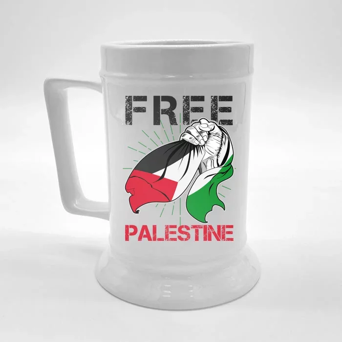 Free Palestine End War Support Palestine Front & Back Beer Stein