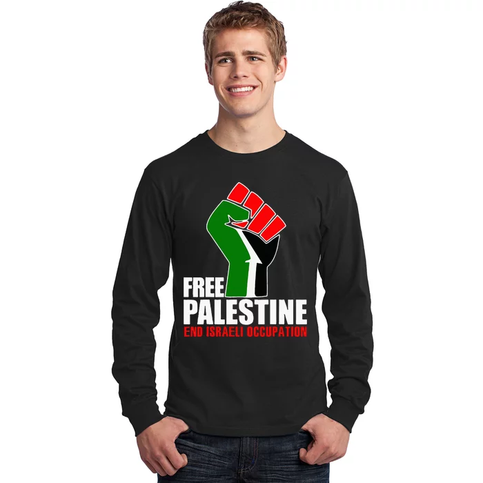 Free Palestine End Israeli Occupation Long Sleeve Shirt