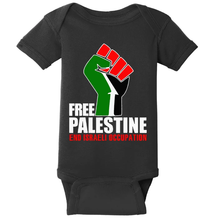 Free Palestine End Israeli Occupation Baby Bodysuit