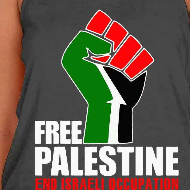 Free Palestine End Israeli Occupation Women's Knotted Racerback Tank