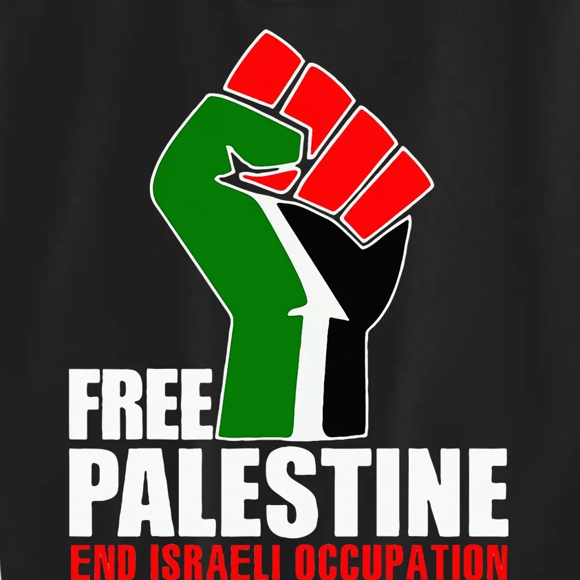 Free Palestine End Israeli Occupation Kids Sweatshirt