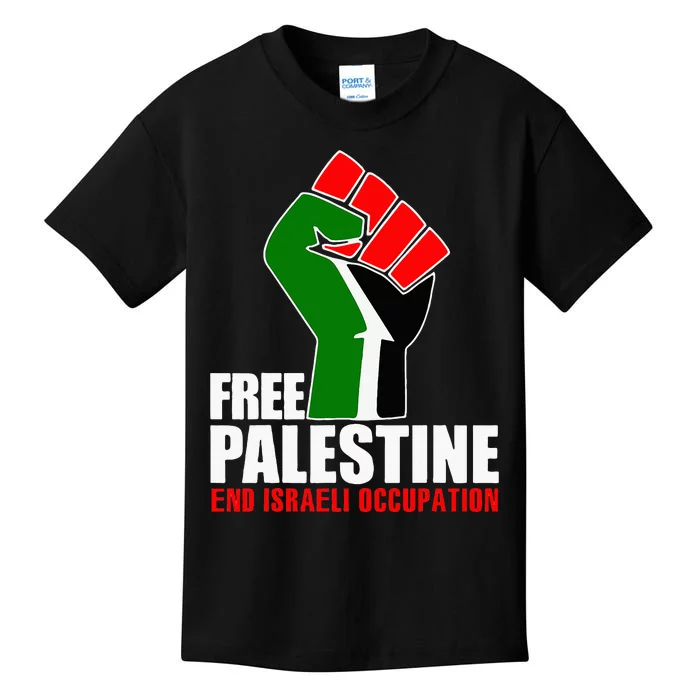 Free Palestine End Israeli Occupation Kids T-Shirt