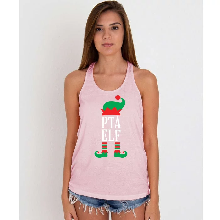 Funny Pta Elf Parent Teacher Association Gift Women's Knotted Racerback Tank