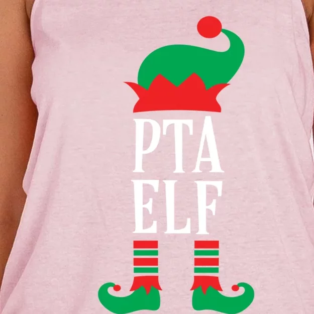 Funny Pta Elf Parent Teacher Association Gift Women's Knotted Racerback Tank