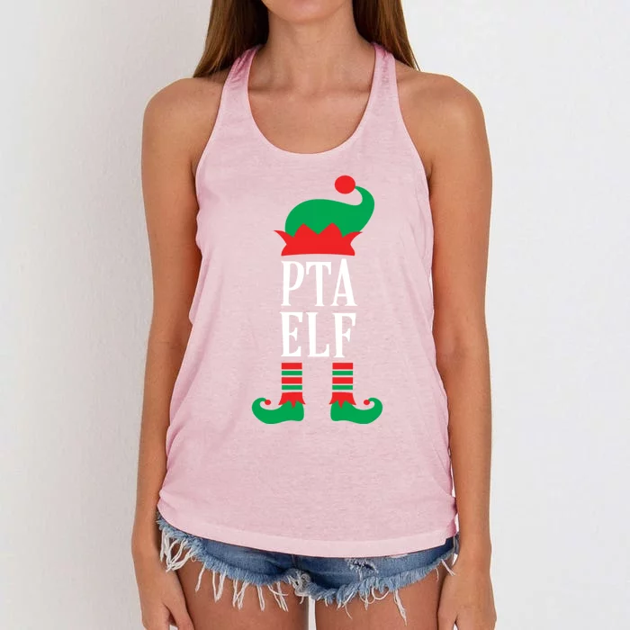 Funny Pta Elf Parent Teacher Association Gift Women's Knotted Racerback Tank