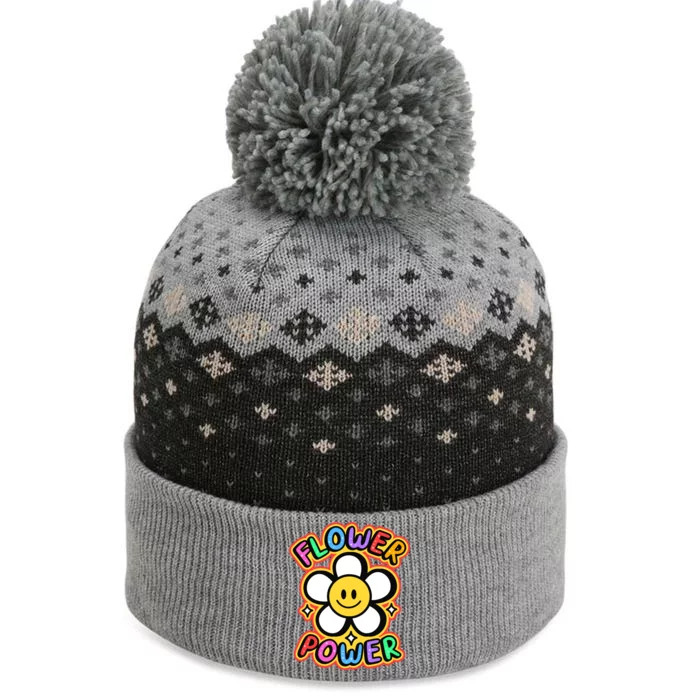 Flower Power Emoji The Baniff Cuffed Pom Beanie