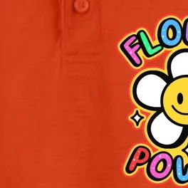 Flower Power Emoji Dry Zone Grid Performance Polo