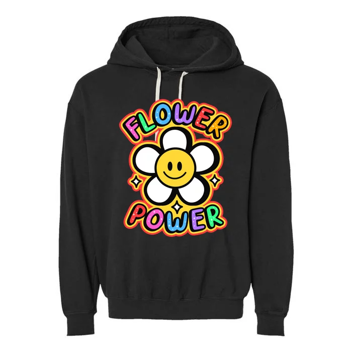 Flower Power Emoji Garment-Dyed Fleece Hoodie