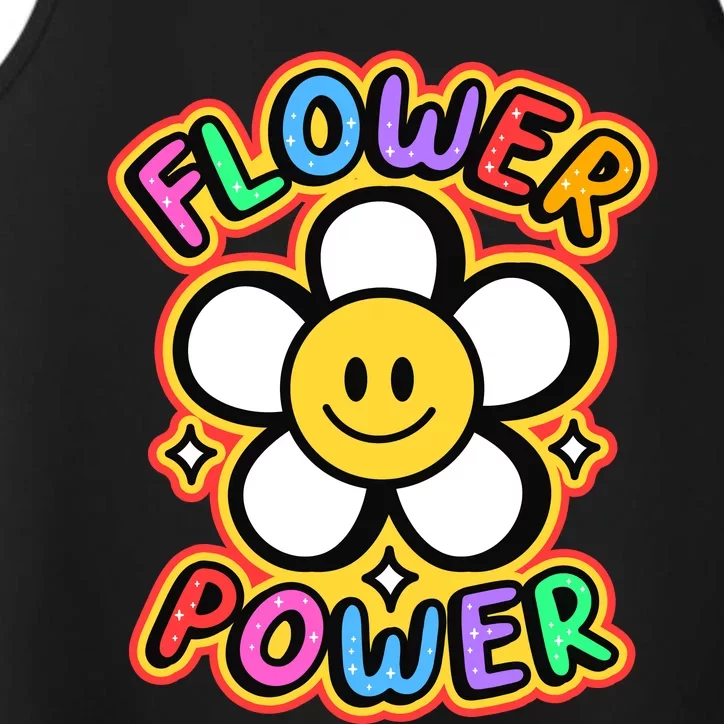 Flower Power Emoji Performance Tank