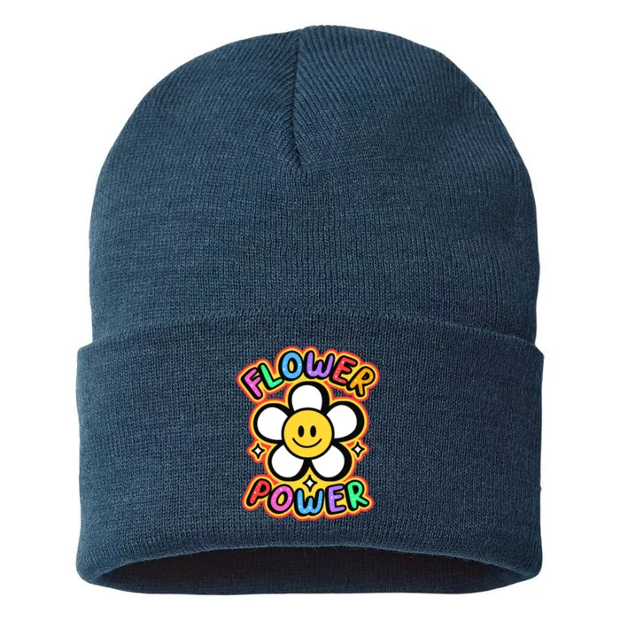 Flower Power Emoji Sustainable Knit Beanie