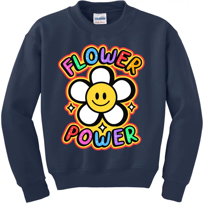 Flower Power Emoji Kids Sweatshirt