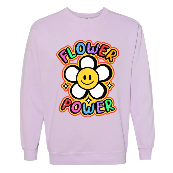 Flower Power Emoji Garment-Dyed Sweatshirt