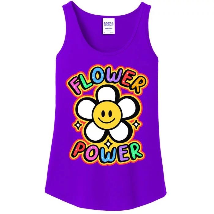 Flower Power Emoji Ladies Essential Tank