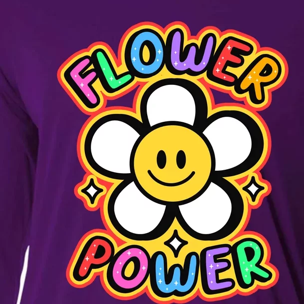 Flower Power Emoji Cooling Performance Long Sleeve Crew