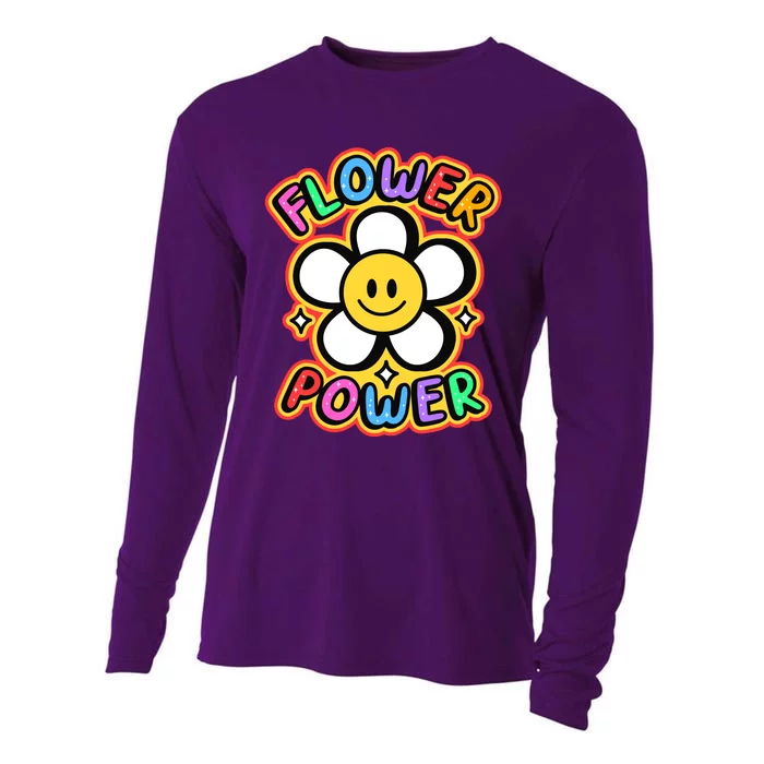 Flower Power Emoji Cooling Performance Long Sleeve Crew