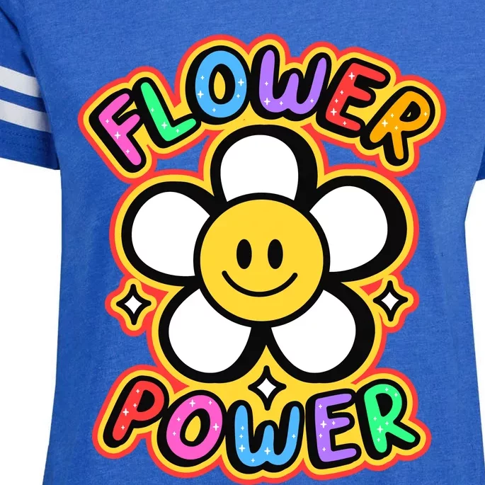 Flower Power Emoji Enza Ladies Jersey Football T-Shirt