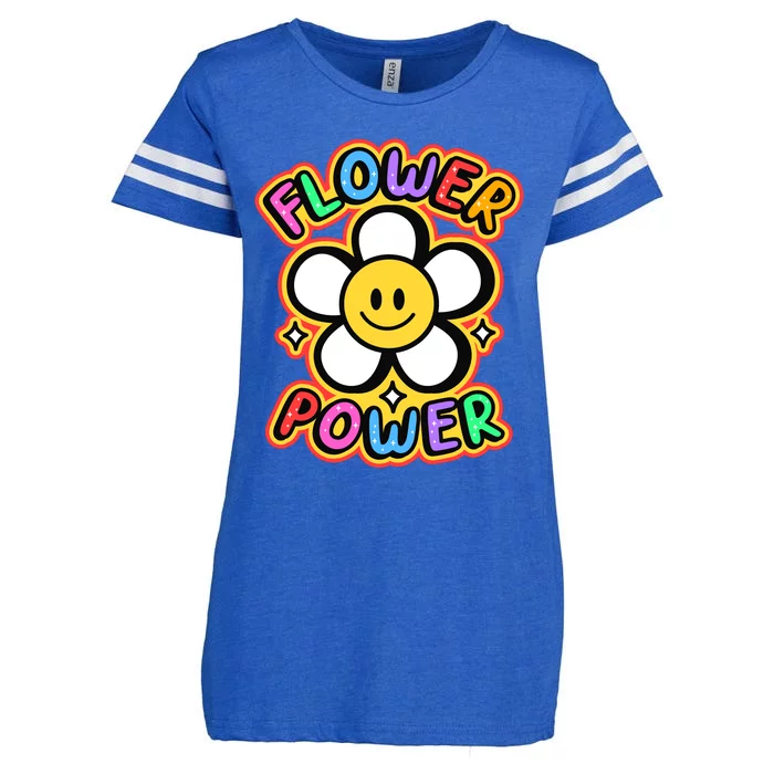 Flower Power Emoji Enza Ladies Jersey Football T-Shirt