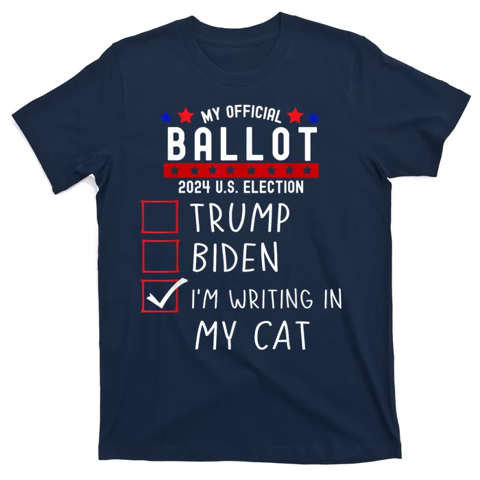 Funny Presidential Election 2024 Sign Vote Cat Lover Owner T-Shirt