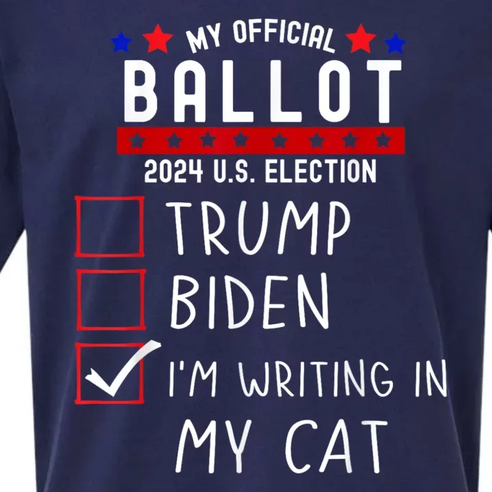 Funny Presidential Election 2024 Sign Vote Cat Lover Owner Sueded Cloud Jersey T-Shirt