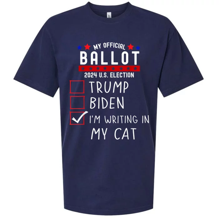 Funny Presidential Election 2024 Sign Vote Cat Lover Owner Sueded Cloud Jersey T-Shirt