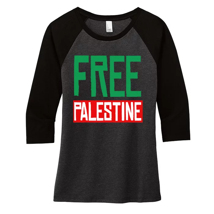 Free Palestine End Israel Women's Tri-Blend 3/4-Sleeve Raglan Shirt