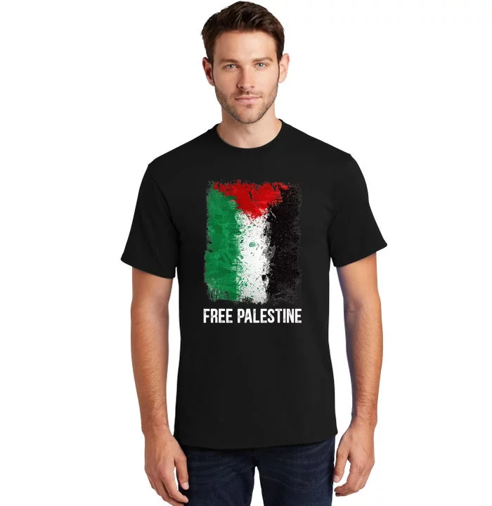 Free Palestine Free Palestine Flag Support Ghaza Peace Tall T-Shirt