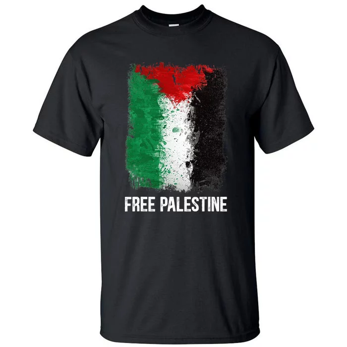 Free Palestine Free Palestine Flag Support Ghaza Peace Tall T-Shirt