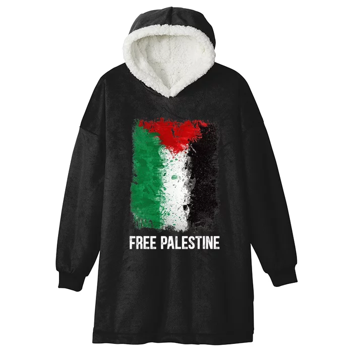 Free Palestine Free Palestine Flag Support Ghaza Peace Hooded Wearable Blanket