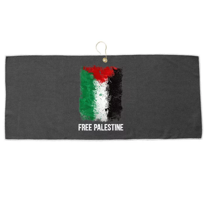 Free Palestine Free Palestine Flag Support Ghaza Peace Large Microfiber Waffle Golf Towel