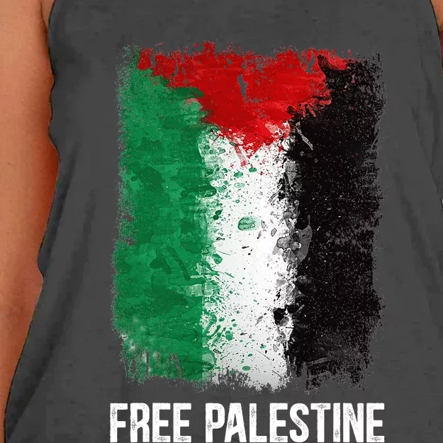 Free Palestine Free Palestine Flag Support Ghaza Peace Women's Knotted Racerback Tank