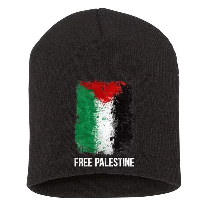 Free Palestine Free Palestine Flag Support Ghaza Peace Short Acrylic Beanie