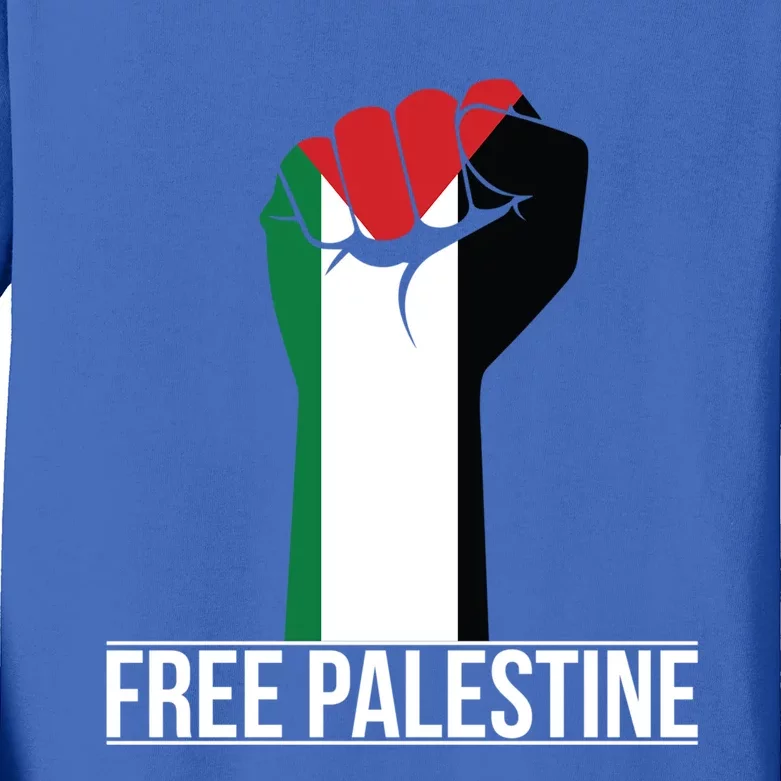 Free Palestine Funny Gift Palestine Flag Funny Gift Kids Long Sleeve Shirt