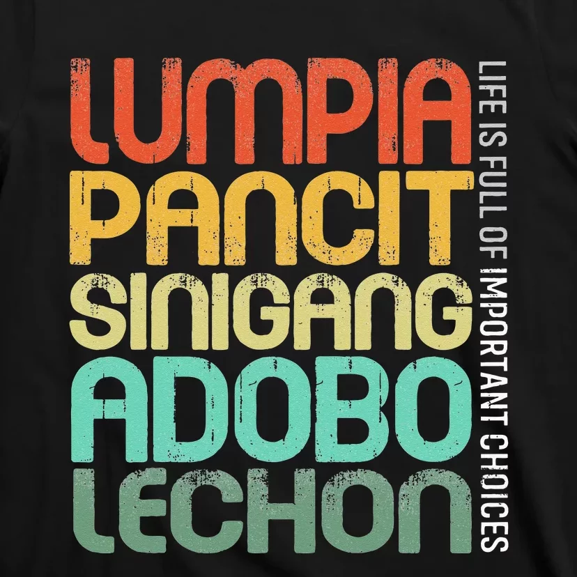 Filipino Philippine Food Lumpia Pancit Sinigang Adobo Lechon T-Shirt