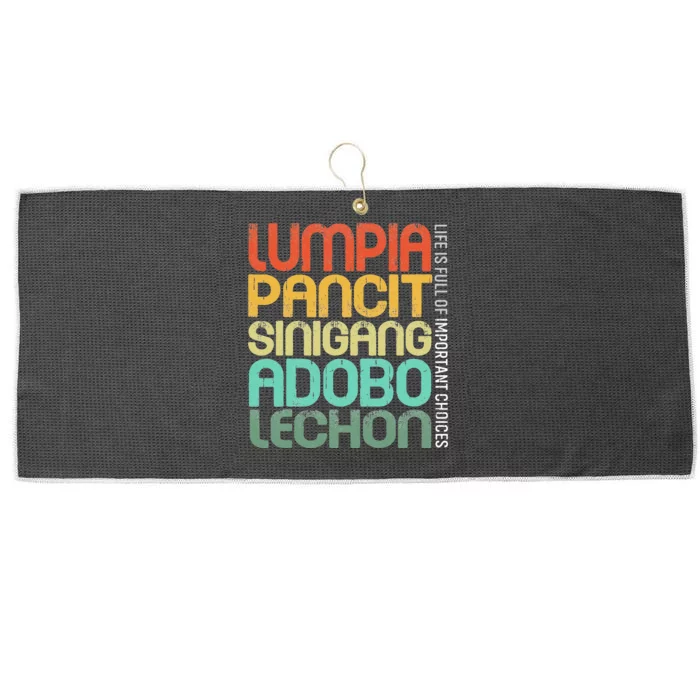 Filipino Philippine Food Lumpia Pancit Sinigang Adobo Lechon Large Microfiber Waffle Golf Towel