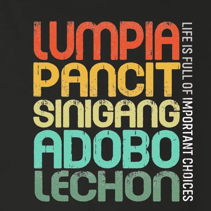 Filipino Philippine Food Lumpia Pancit Sinigang Adobo Lechon Toddler Long Sleeve Shirt