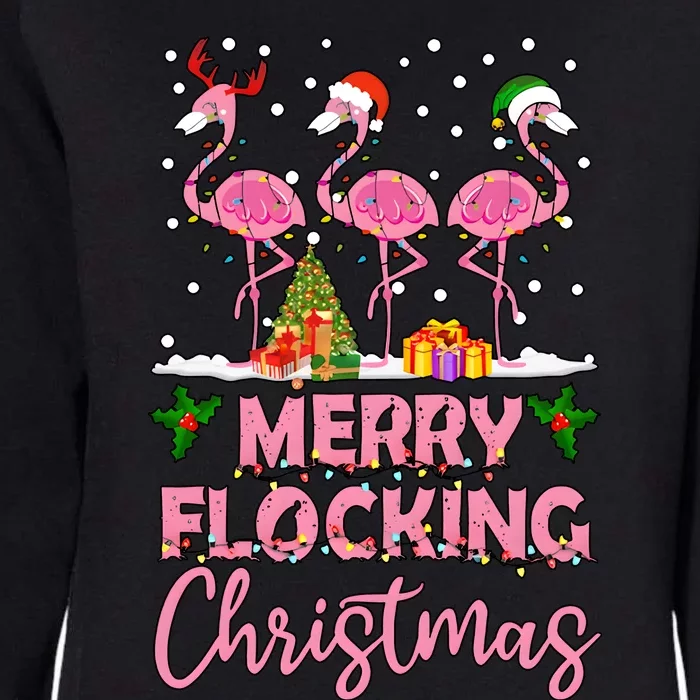 Funny Pink Flamingo Christmas Holiday Season Womens California Wash Sweatshirt