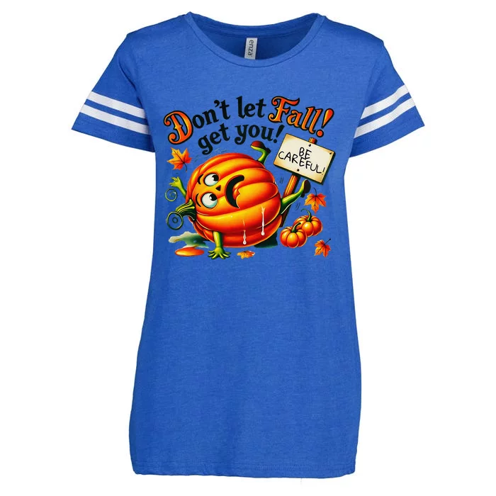 Funny Pumpkin Fall Prevention Gifts Autumn Safety Enza Ladies Jersey Football T-Shirt