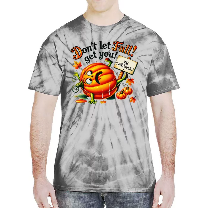 Funny Pumpkin Fall Prevention Gifts Autumn Safety Tie-Dye T-Shirt