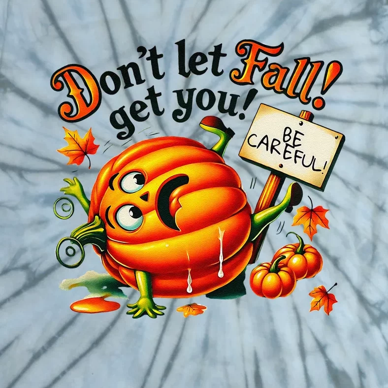 Funny Pumpkin Fall Prevention Gifts Autumn Safety Tie-Dye T-Shirt