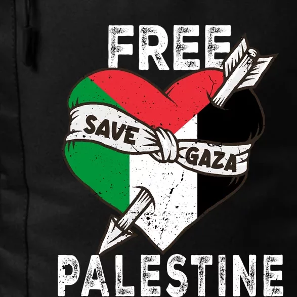 Free Palestine Flag Save Gaza Palestinian Love Heart Daily Commute Backpack