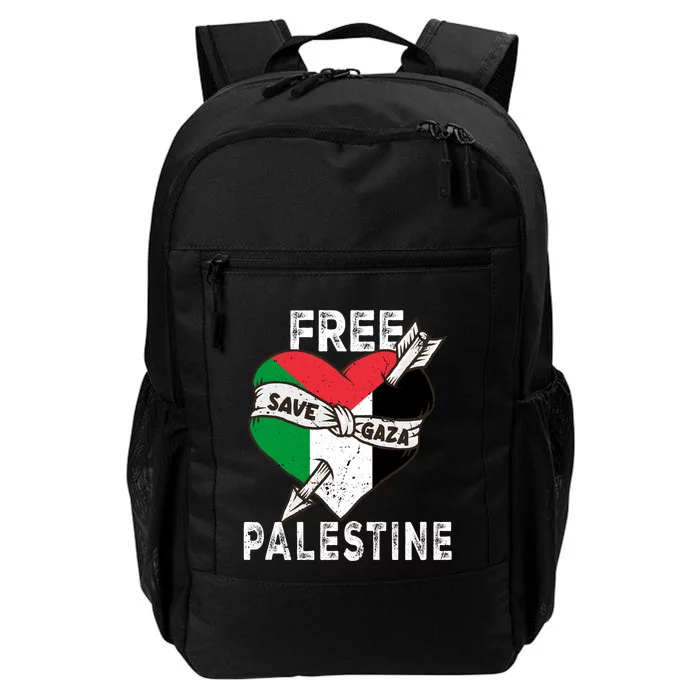 Free Palestine Flag Save Gaza Palestinian Love Heart Daily Commute Backpack