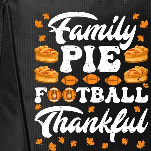 Family Pie Football Thankful Thanksgiving Tradition Gift City Backpack